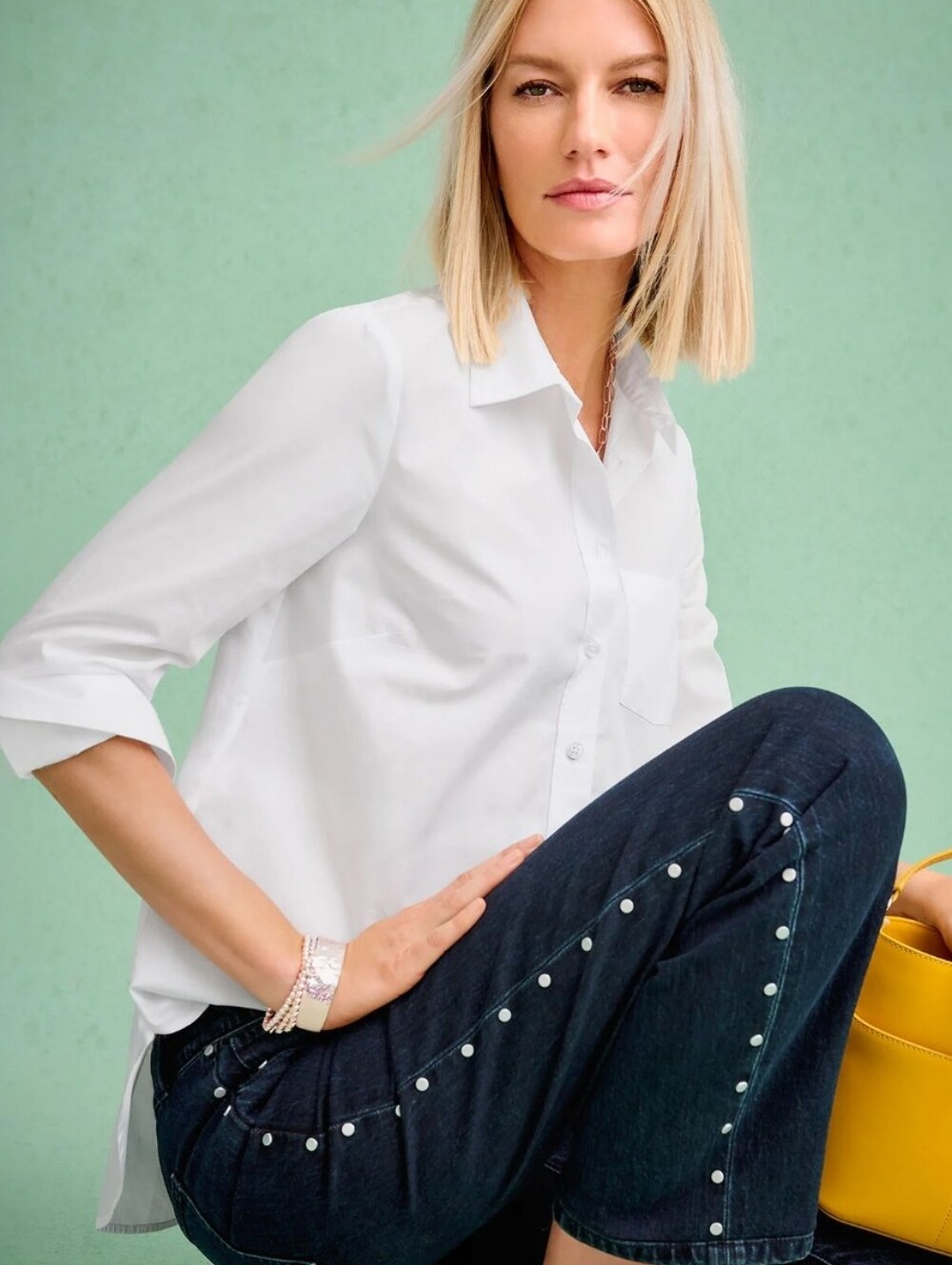 Talbots White Women's Button-Up Wrinkle Resistant Shirt